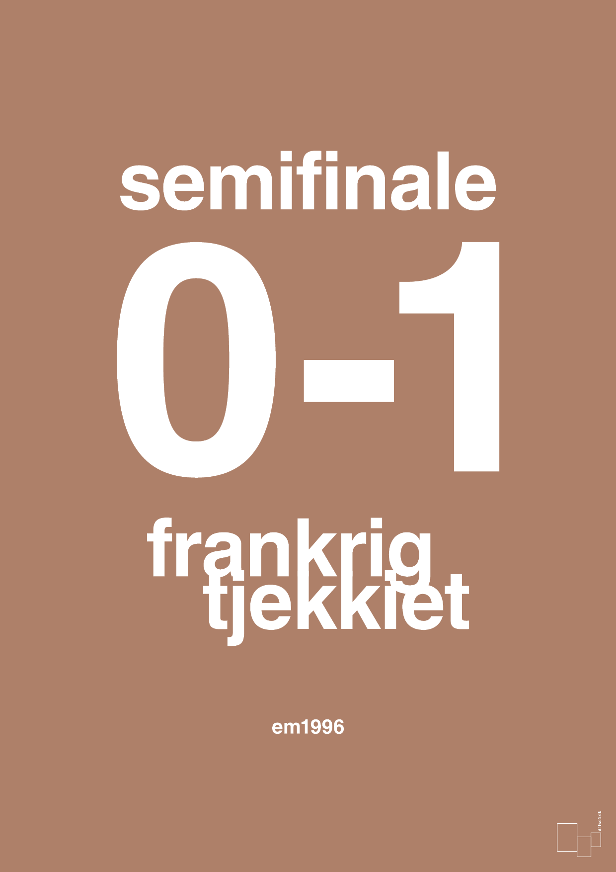 plakat: resultat for fodbold em semifinale B i 1996 - cider spice-Fodbold-A1two3