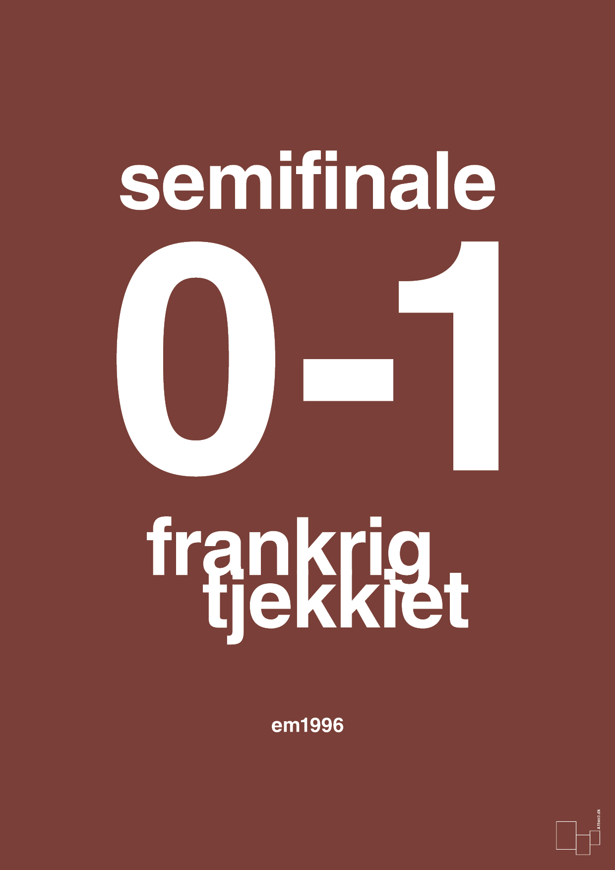plakat: resultat for fodbold em semifinale B i 1996 - red pepper-Fodbold-A1two3