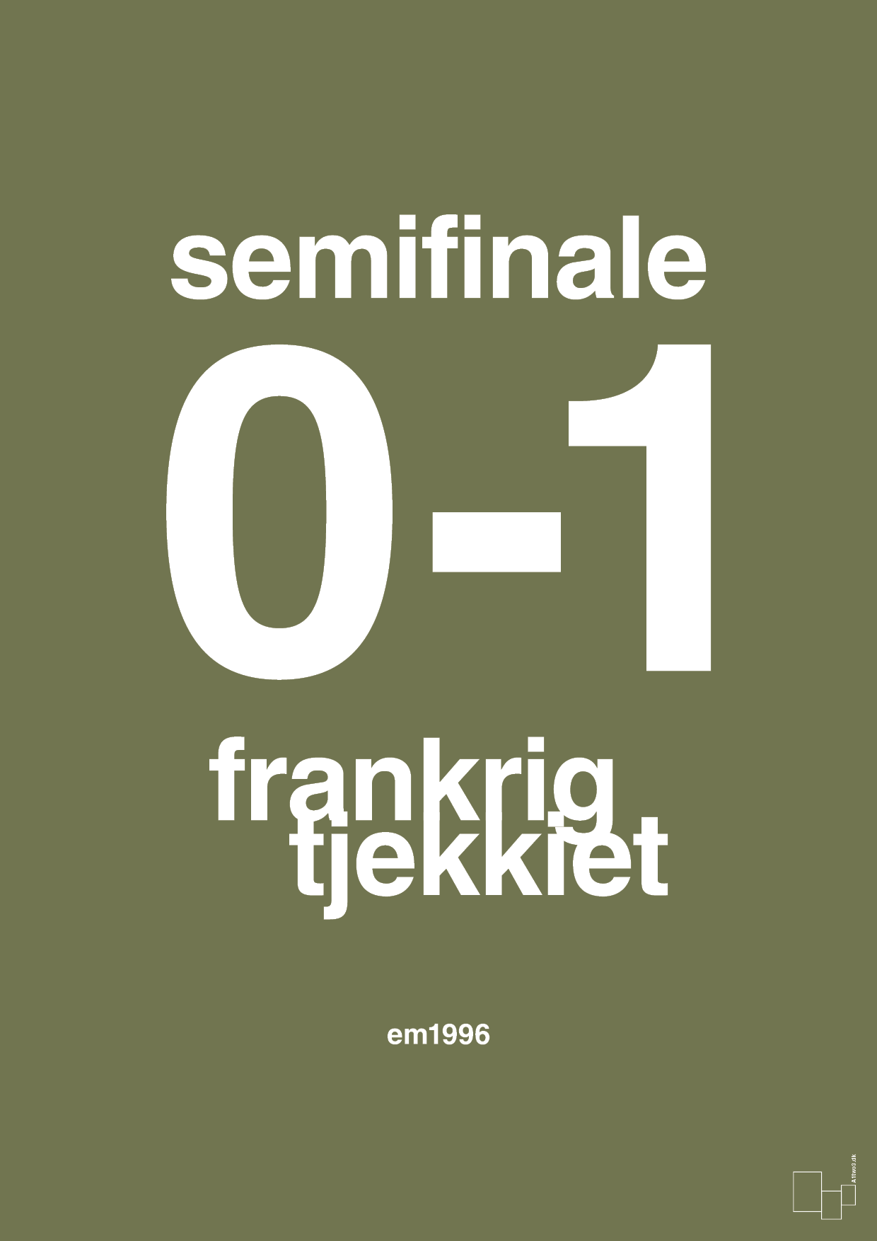 plakat: resultat for fodbold em semifinale B i 1996 - secret meadow-Fodbold-A1two3