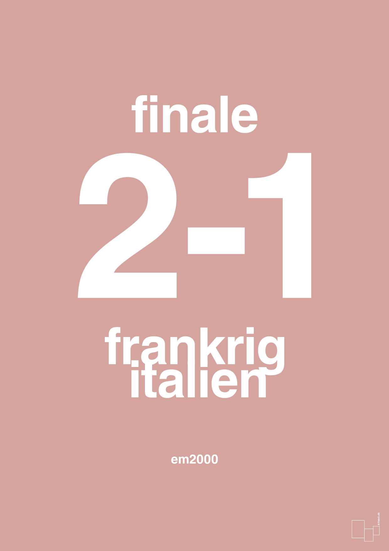 plakat: resultat for fodbold em finalen i 2000 - bubble shell-Fodbold-A1two3