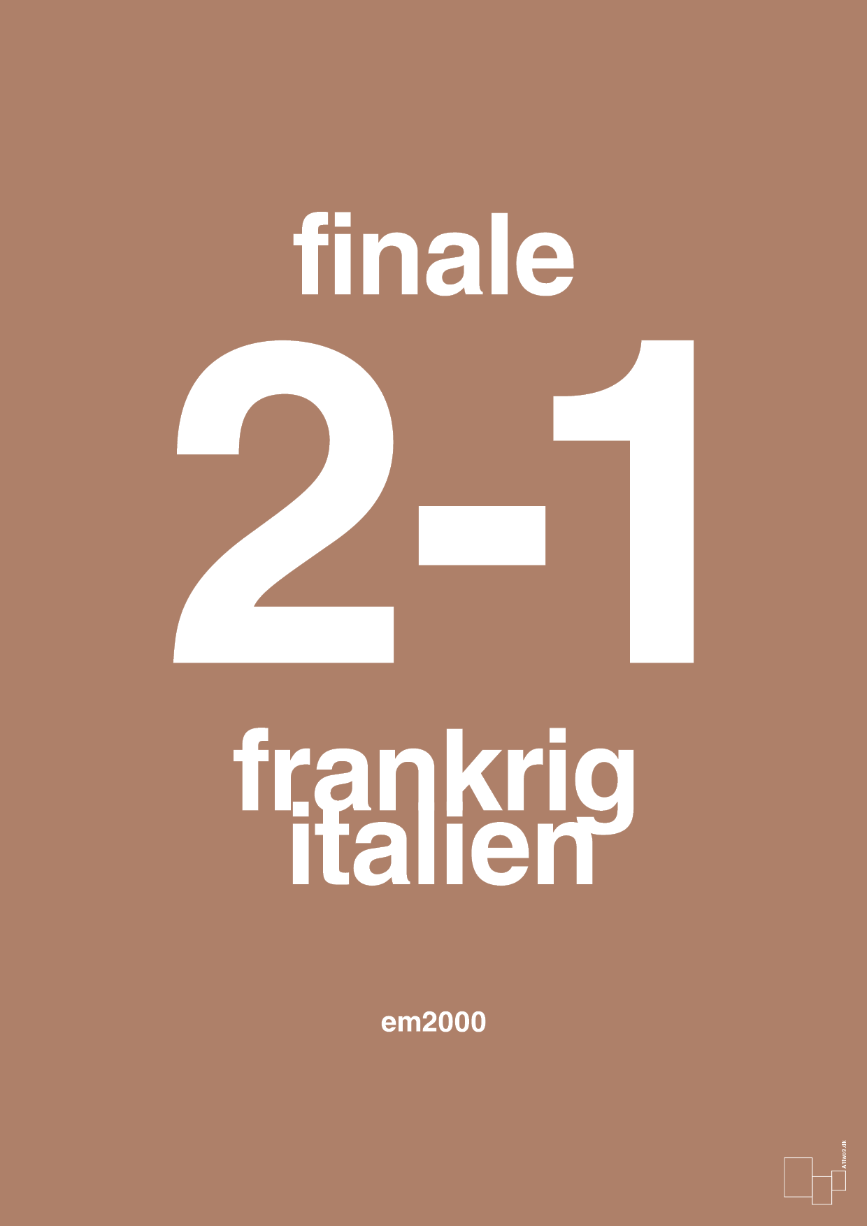plakat: resultat for fodbold em finalen i 2000 - cider spice-Fodbold-A1two3