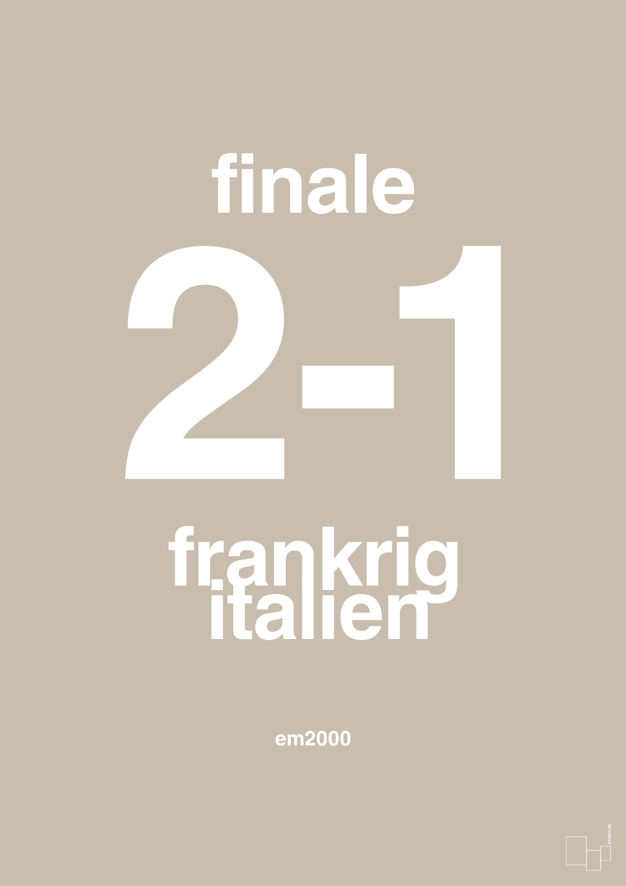 plakat: resultat for fodbold em finalen i 2000 - creamy mushroom-Fodbold-A1two3
