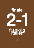 plakat: resultat for fodbold em finalen i 2000 - dark brown-Fodbold-A1two3