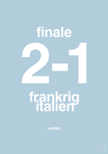 plakat: resultat for fodbold em finalen i 2000 - heavenly blue-Fodbold-A1two3