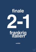 plakat: resultat for fodbold em finalen i 2000 - lapis blue-Fodbold-A1two3