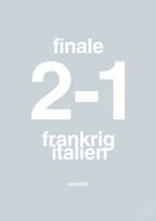 plakat: resultat for fodbold em finalen i 2000 - light drizzle-Fodbold-A1two3