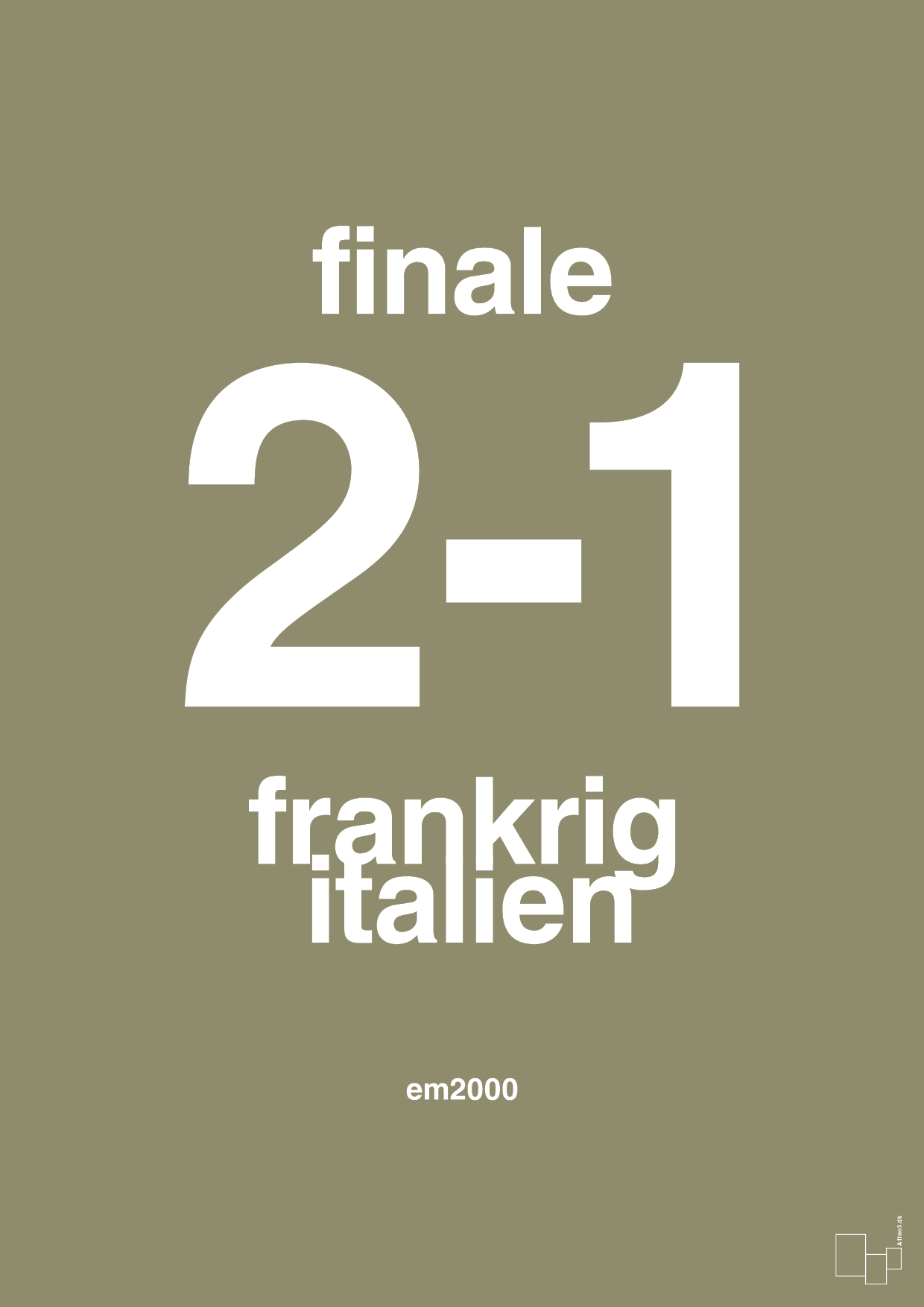 plakat: resultat for fodbold em finalen i 2000 - misty forrest-Fodbold-A1two3