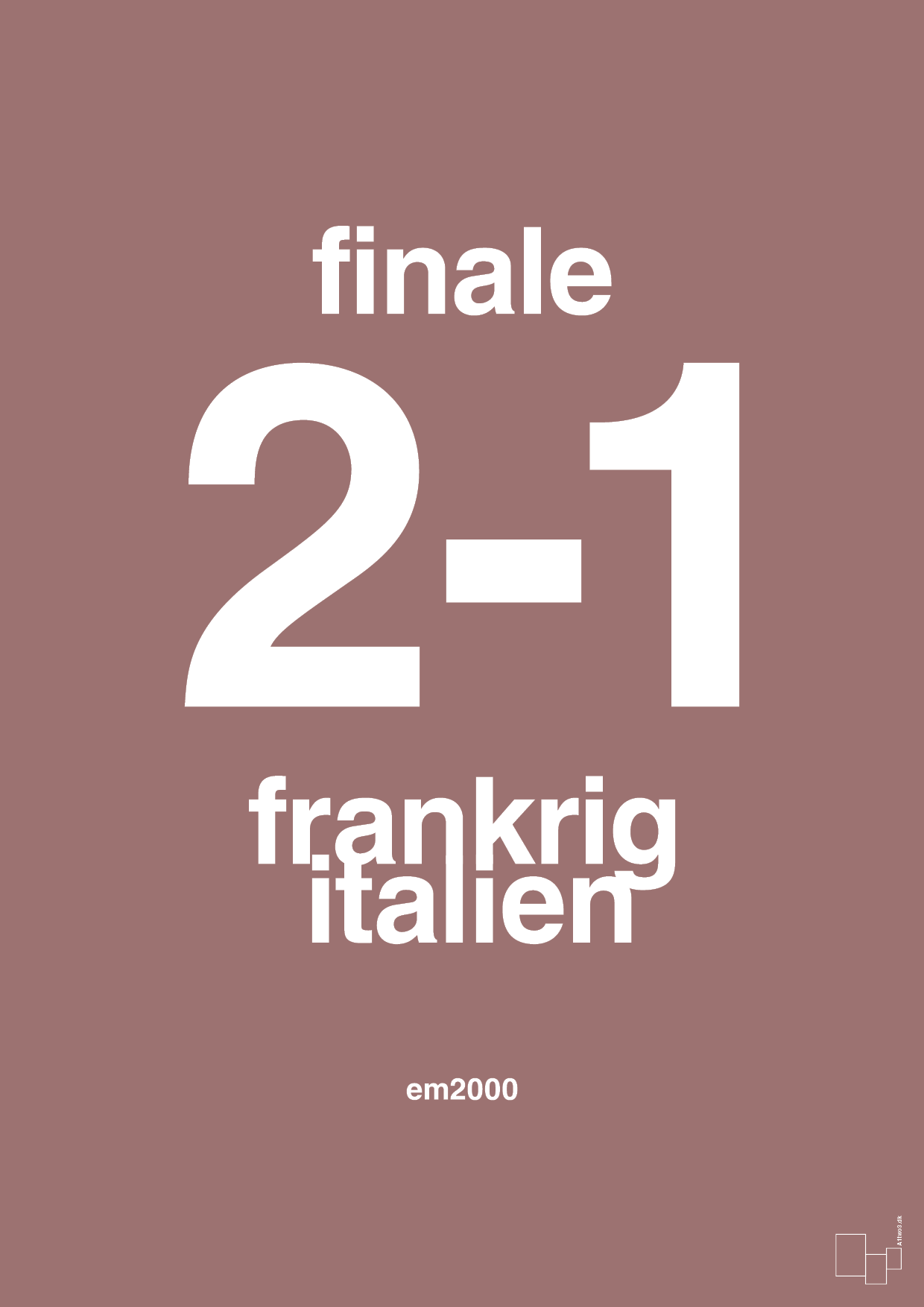 plakat: resultat for fodbold em finalen i 2000 - plum-Fodbold-A1two3