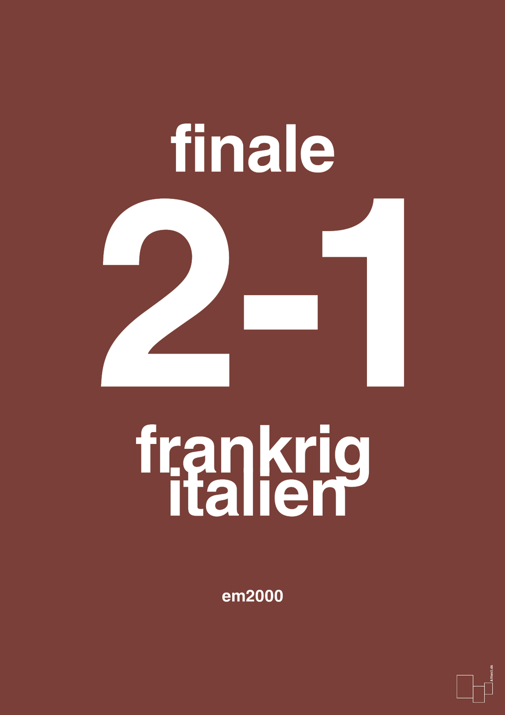 plakat: resultat for fodbold em finalen i 2000 - red pepper-Fodbold-A1two3