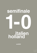 plakat: resultat for fodbold em semifinale A i 2000 - battleship gray-Fodbold-A1two3