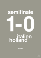 plakat: resultat for fodbold em semifinale A i 2000 - battleship gray-Fodbold-A1two3