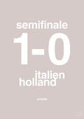 plakat: resultat for fodbold em semifinale A i 2000 - broken beige-Fodbold-A1two3