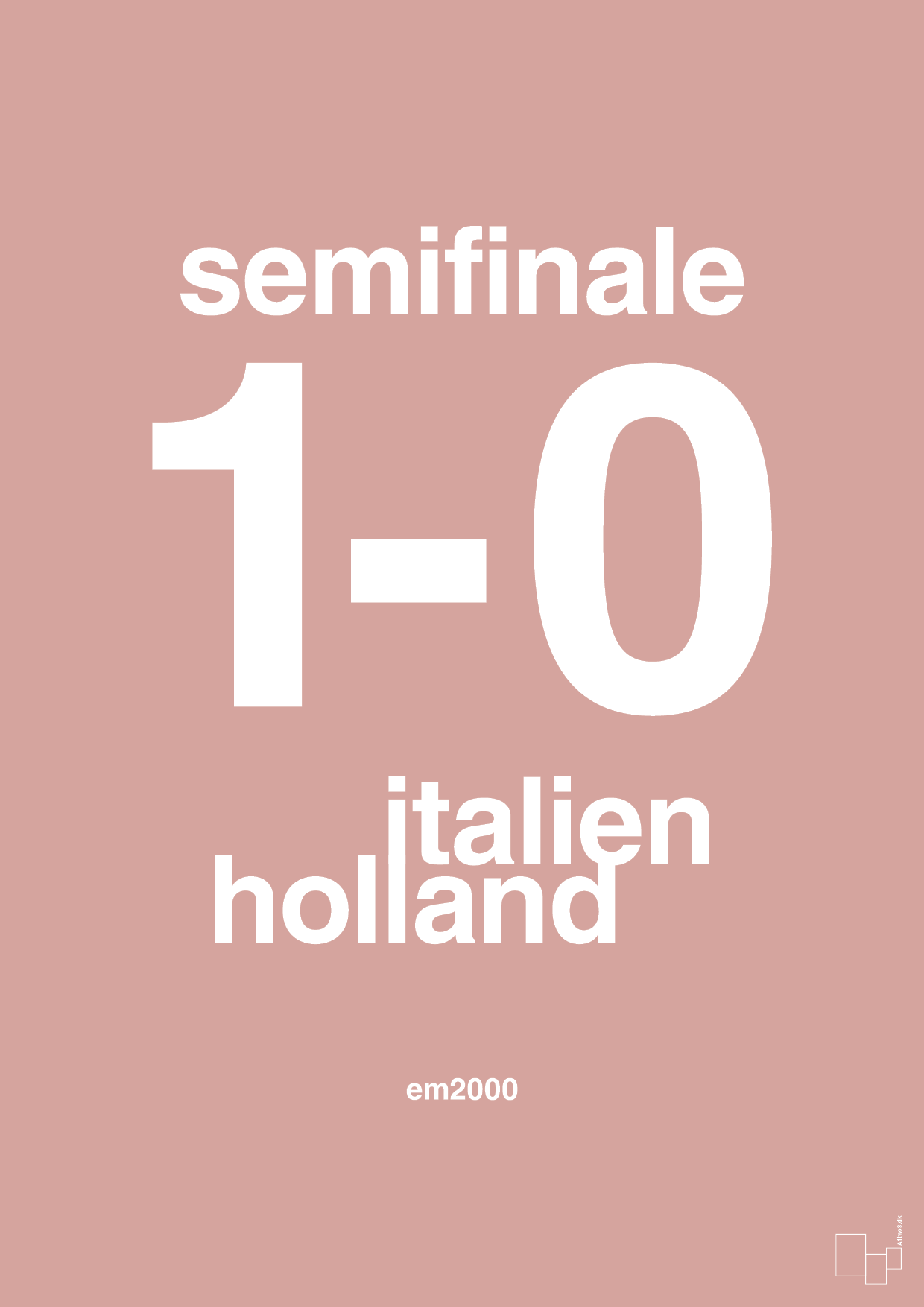 plakat: resultat for fodbold em semifinale A i 2000 - bubble shell-Fodbold-A1two3