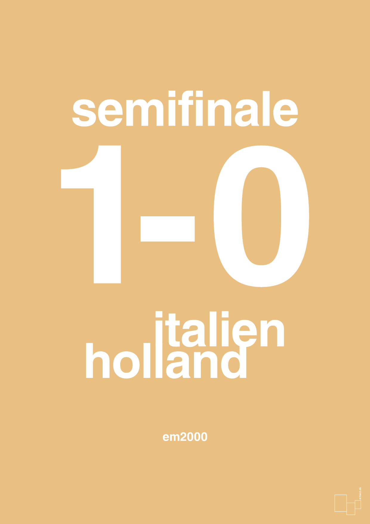 plakat: resultat for fodbold em semifinale A i 2000 - charismatic-Fodbold-A1two3