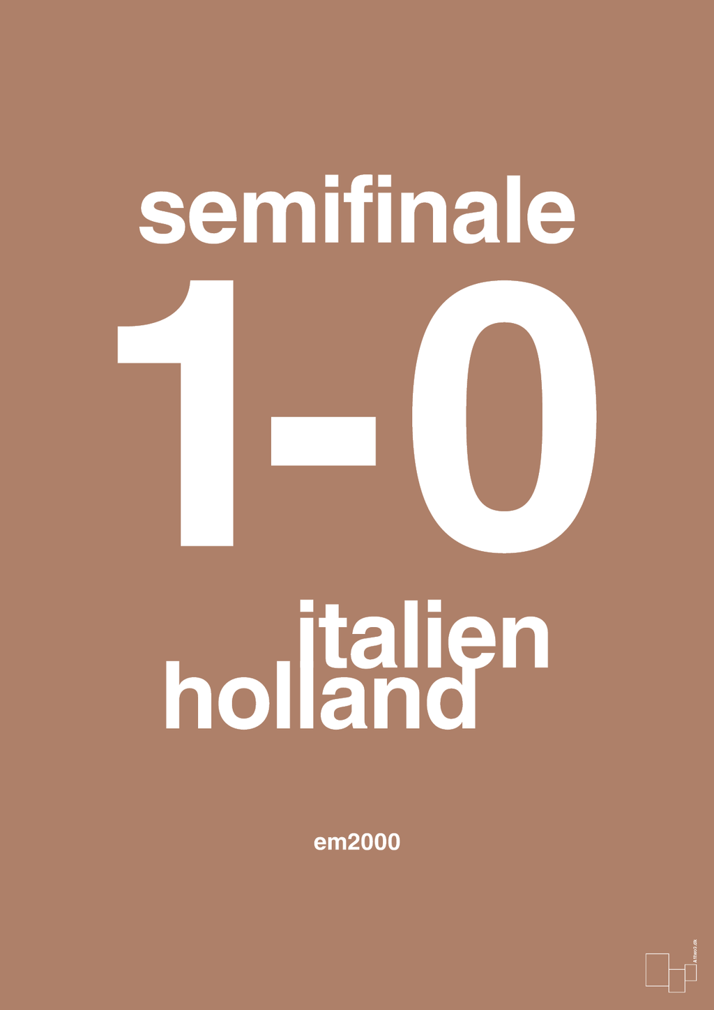 plakat: resultat for fodbold em semifinale A i 2000 - cider spice-Fodbold-A1two3