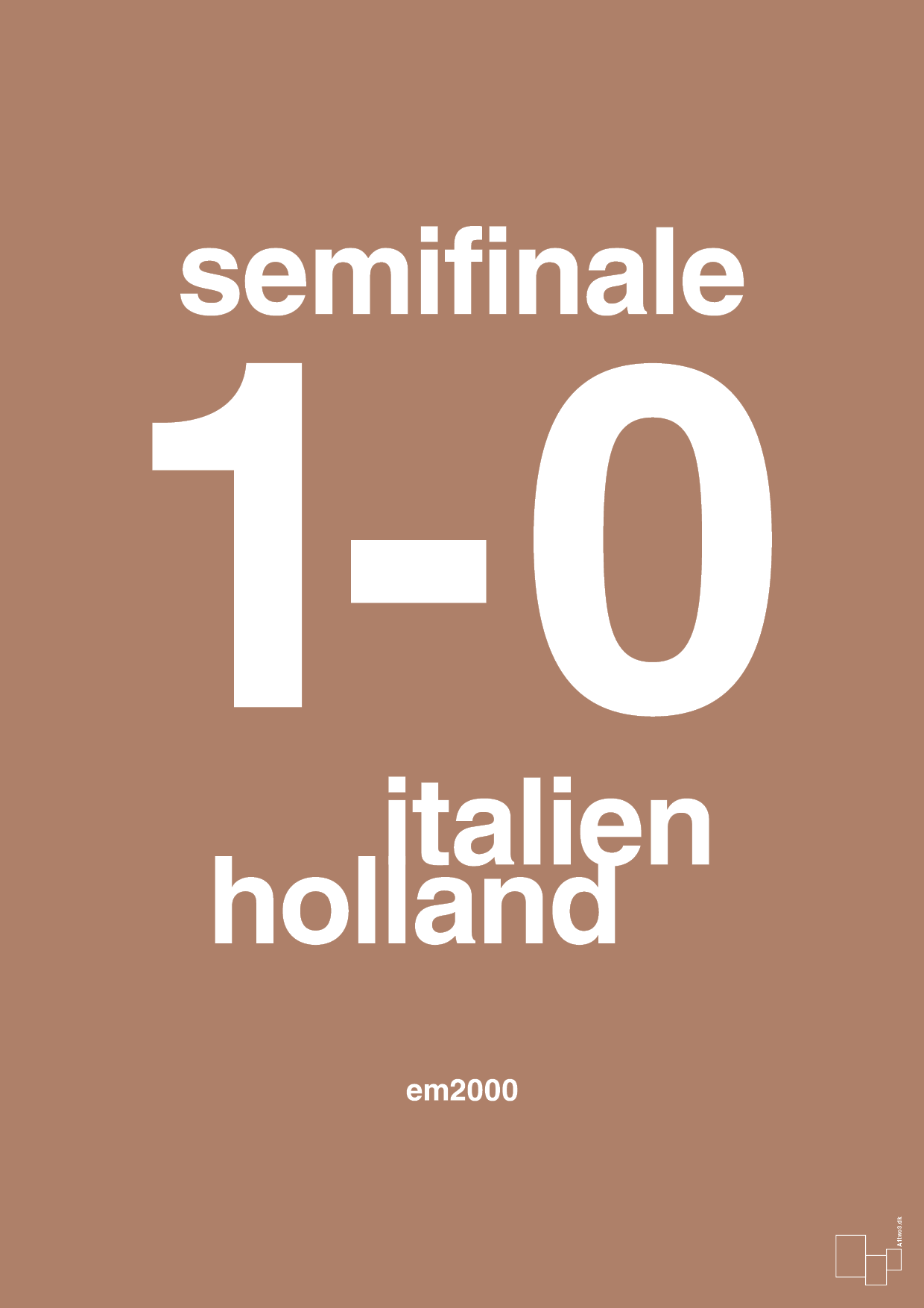 plakat: resultat for fodbold em semifinale A i 2000 - cider spice-Fodbold-A1two3