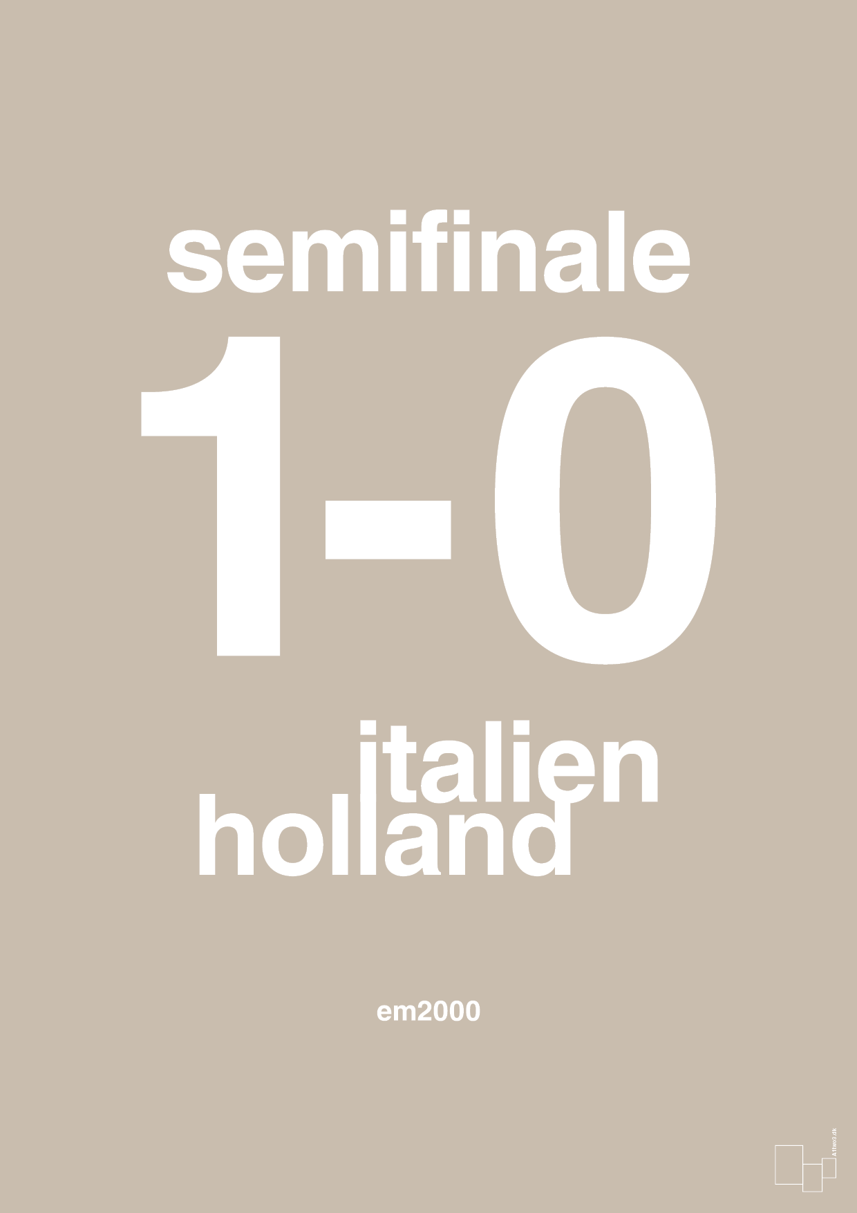 plakat: resultat for fodbold em semifinale A i 2000 - creamy mushroom-Fodbold-A1two3