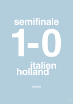 plakat: resultat for fodbold em semifinale A i 2000 - heavenly blue-Fodbold-A1two3