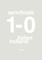 plakat: resultat for fodbold em semifinale A i 2000 - painters white-Fodbold-A1two3