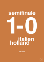 plakat: resultat for fodbold em semifinale A i 2000 - rumba orange-Fodbold-A1two3