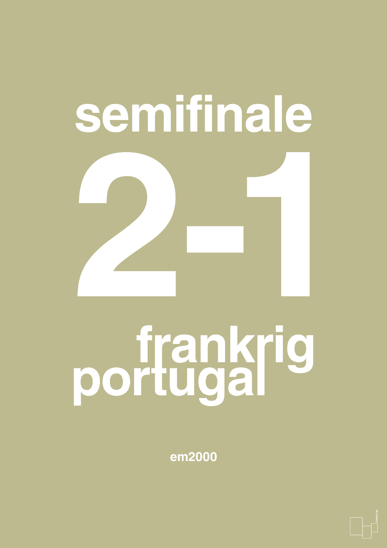 plakat: resultat for fodbold em semifinale B i 2000 - back to nature-Fodbold-A1two3