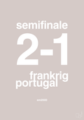 plakat: resultat for fodbold em semifinale B i 2000 - broken beige-Fodbold-A1two3
