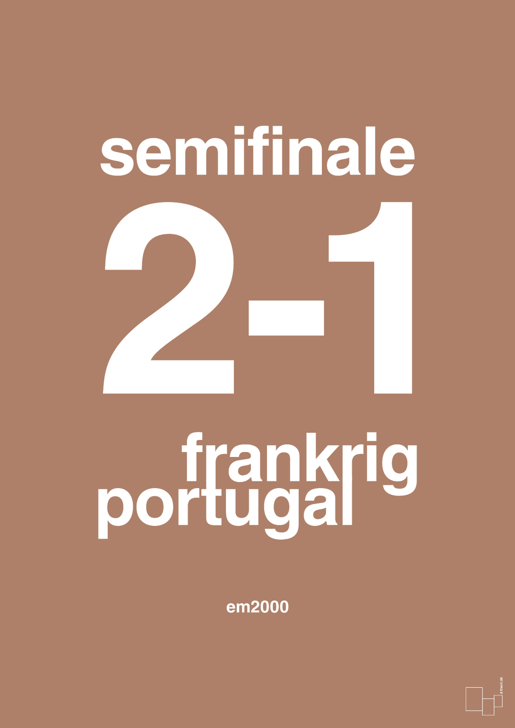 plakat: resultat for fodbold em semifinale B i 2000 - cider spice-Fodbold-A1two3