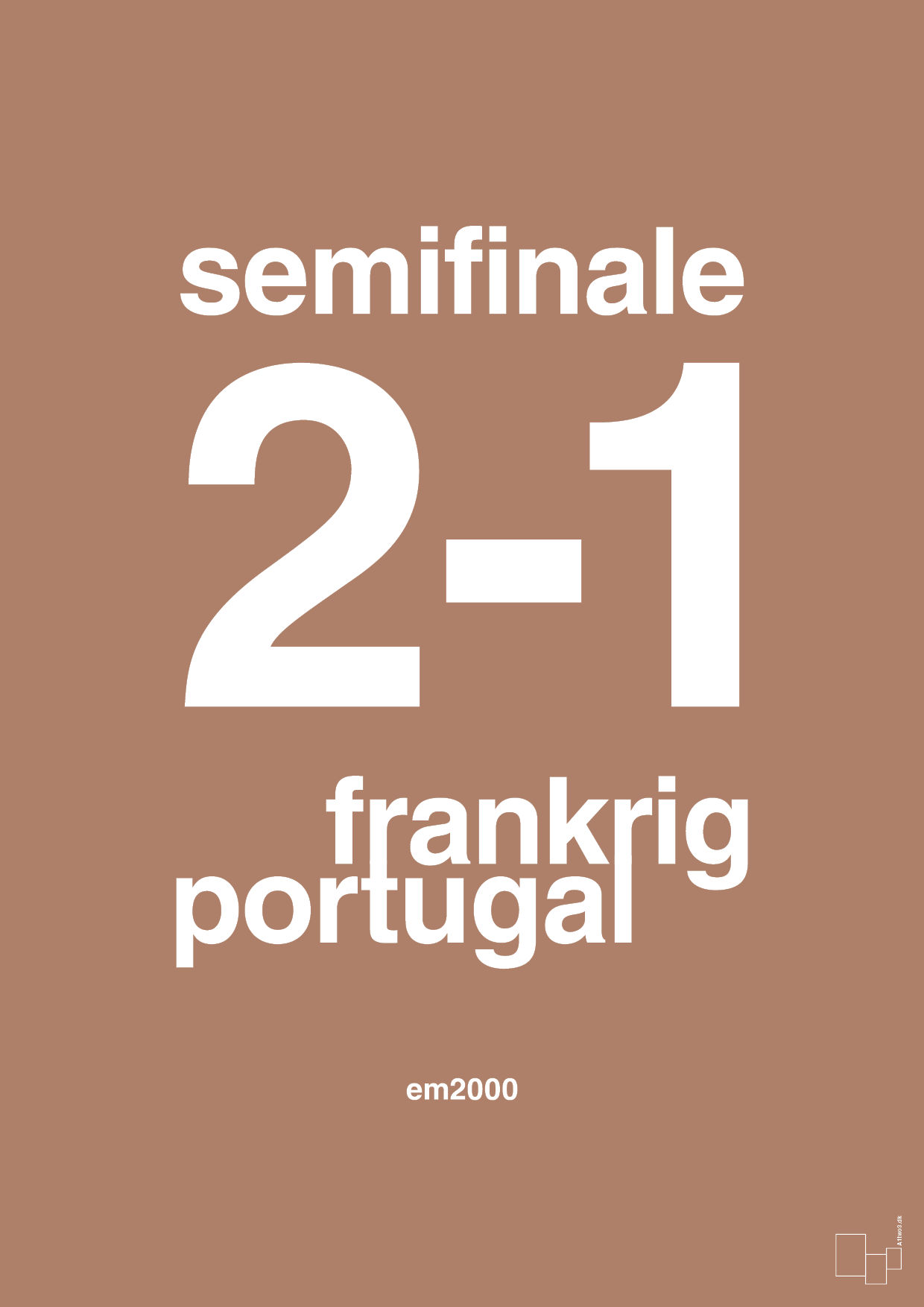 plakat: resultat for fodbold em semifinale B i 2000 - cider spice-Fodbold-A1two3