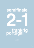 plakat: resultat for fodbold em semifinale B i 2000 - heavenly blue-Fodbold-A1two3