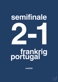 plakat: resultat for fodbold em semifinale B i 2000 - lapis blue-Fodbold-A1two3