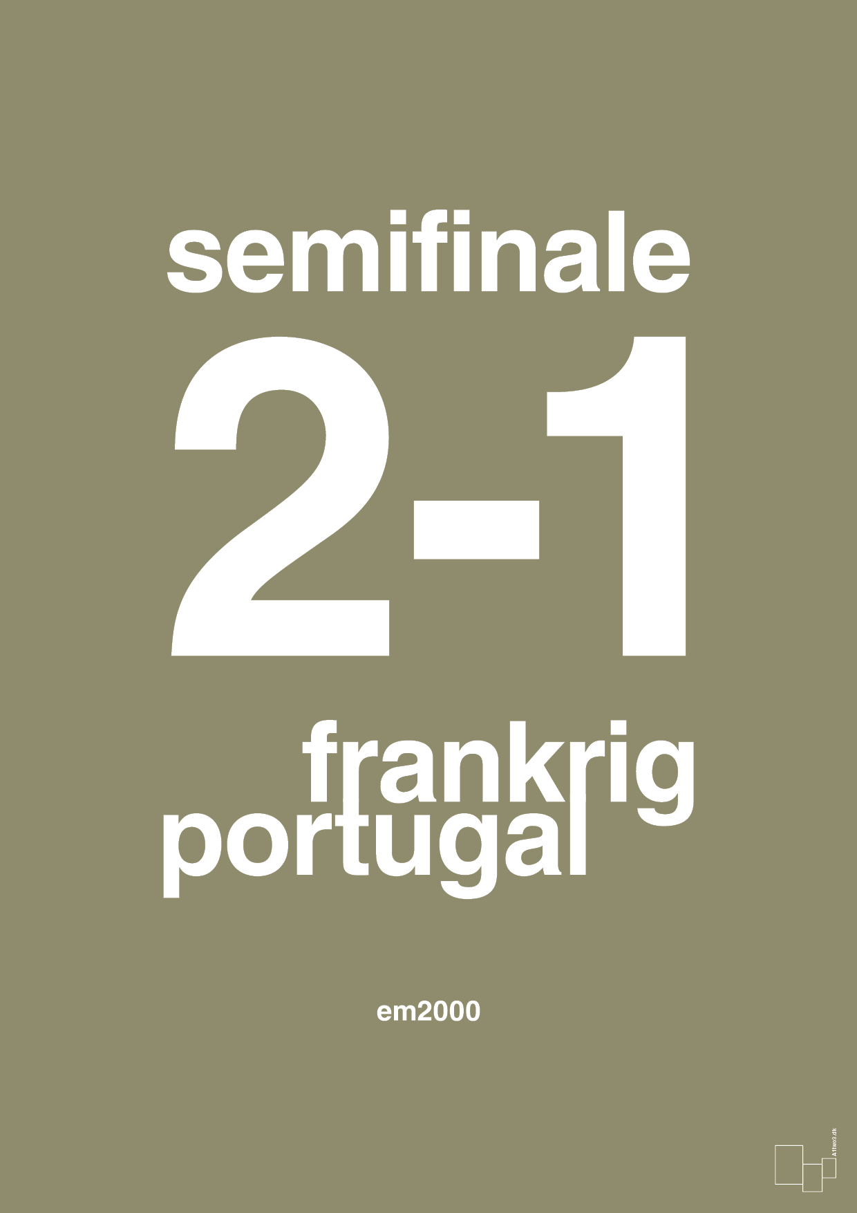 plakat: resultat for fodbold em semifinale B i 2000 - misty forrest-Fodbold-A1two3