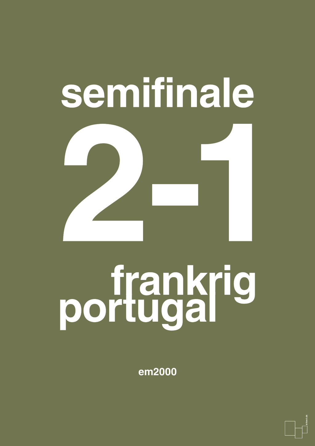 plakat: resultat for fodbold em semifinale B i 2000 - secret meadow-Fodbold-A1two3