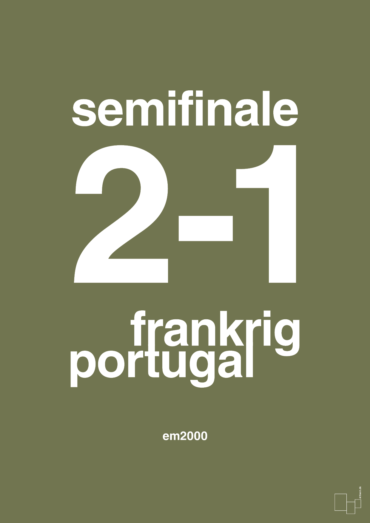 plakat: resultat for fodbold em semifinale B i 2000 - secret meadow-Fodbold-A1two3