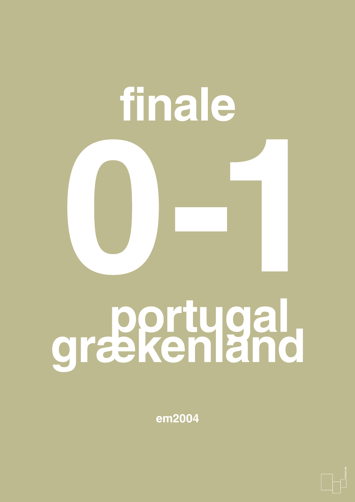 plakat: resultat for fodbold em finalen i 2004 - back to nature-Fodbold-A1two3