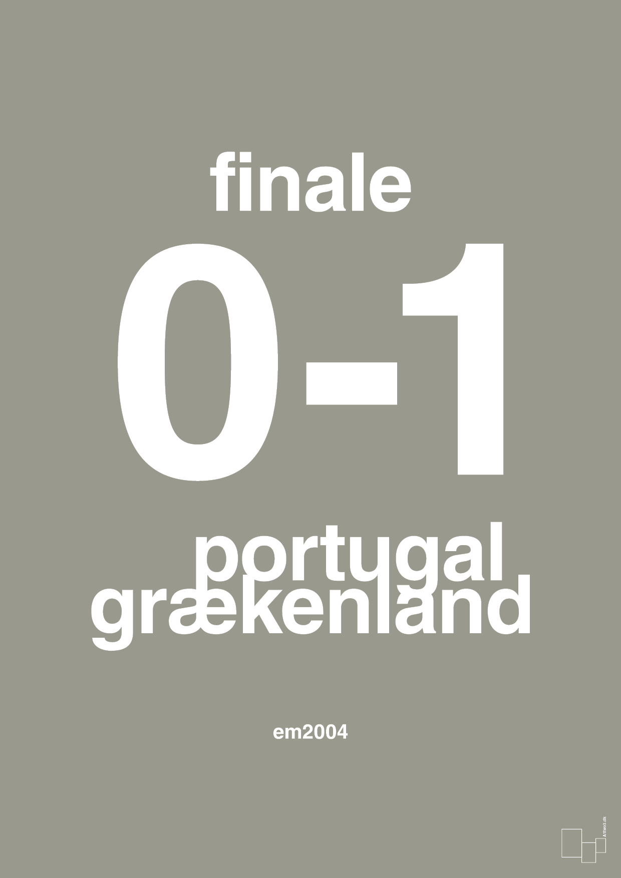 plakat: resultat for fodbold em finalen i 2004 - battleship gray-Fodbold-A1two3