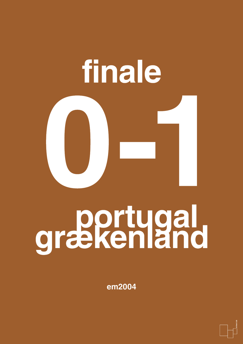 plakat: resultat for fodbold em finalen i 2004 - cognac-Fodbold-A1two3