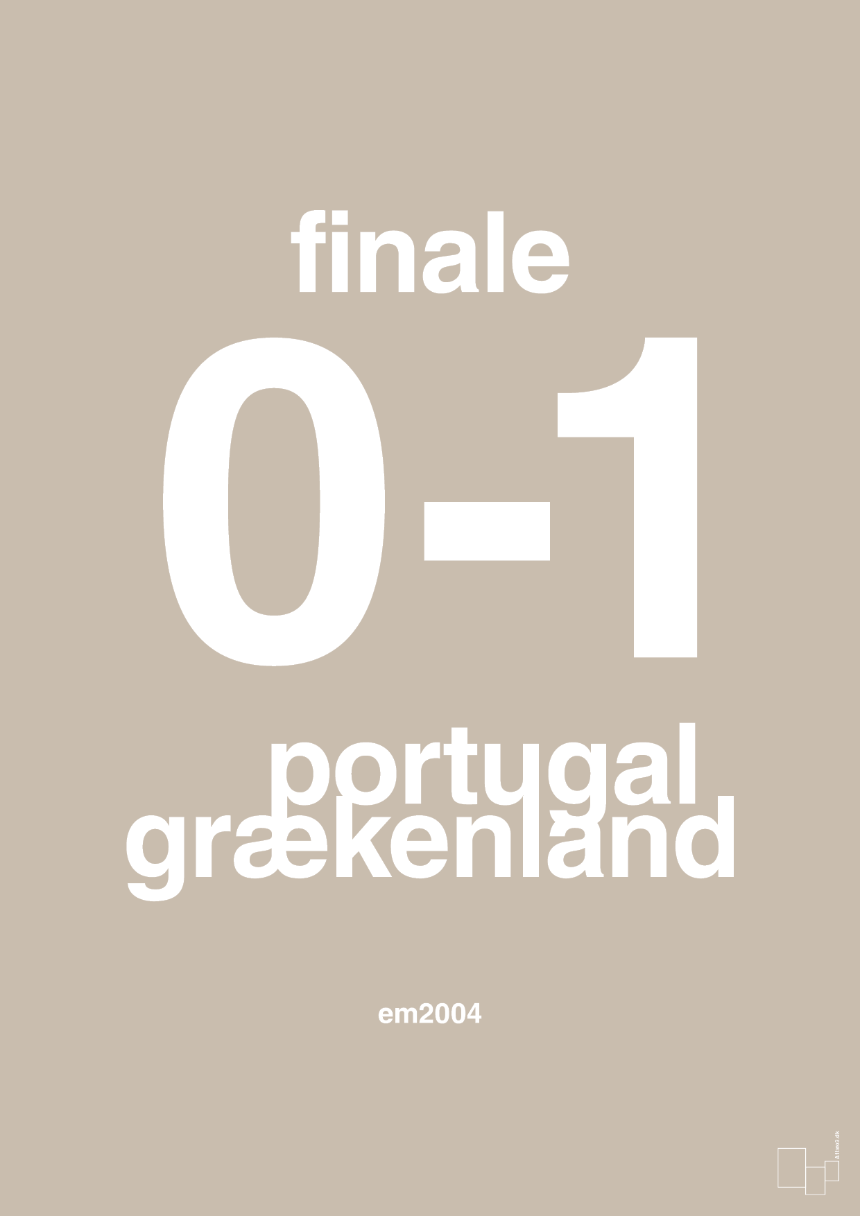 plakat: resultat for fodbold em finalen i 2004 - creamy mushroom-Fodbold-A1two3