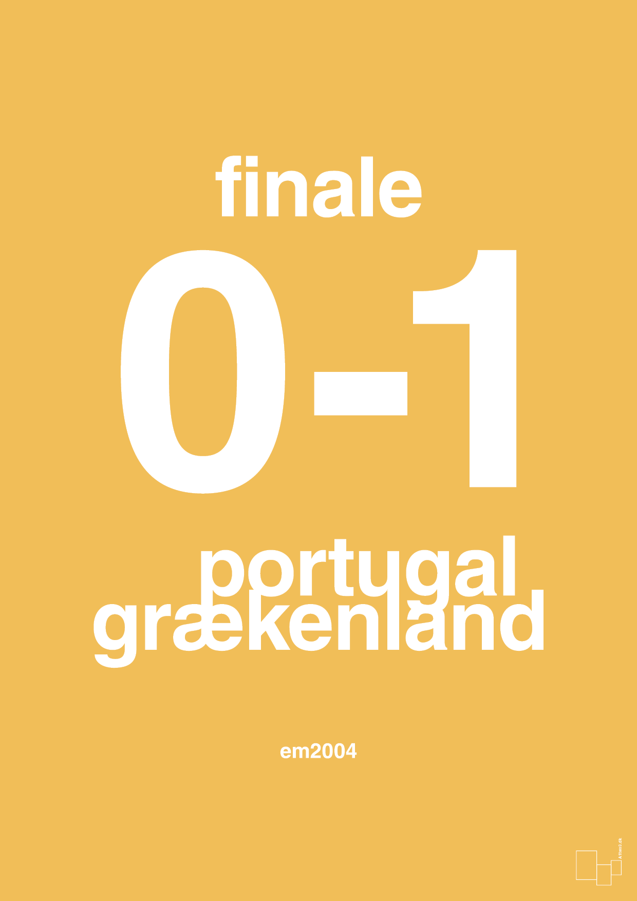 plakat: resultat for fodbold em finalen i 2004 - honeycomb-Fodbold-A1two3
