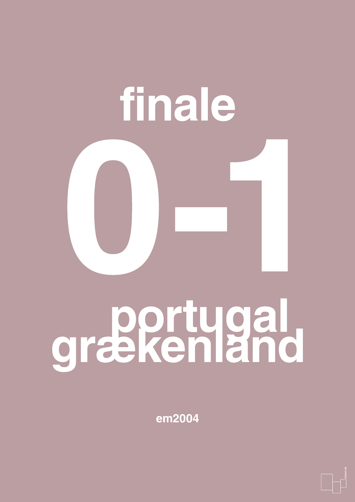 plakat: resultat for fodbold em finalen i 2004 - light rose-Fodbold-A1two3