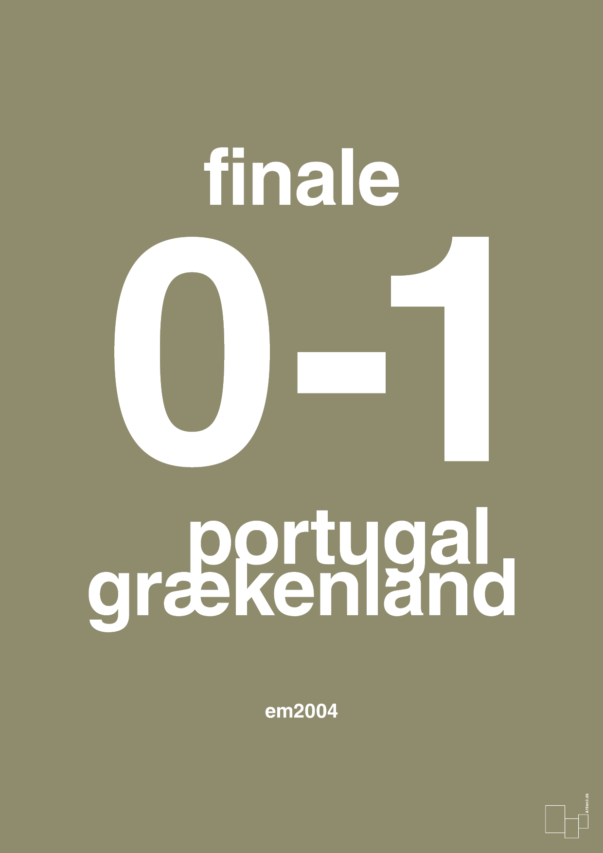 plakat: resultat for fodbold em finalen i 2004 - misty forrest-Fodbold-A1two3