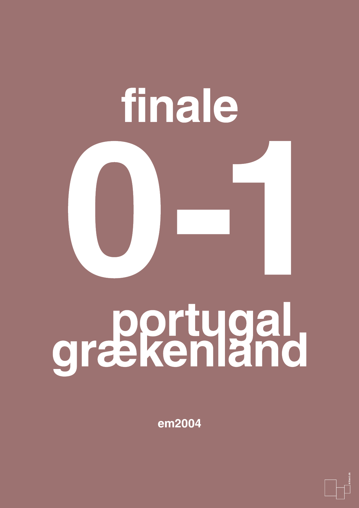 plakat: resultat for fodbold em finalen i 2004 - plum-Fodbold-A1two3