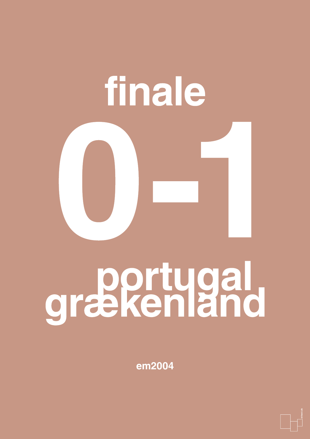 plakat: resultat for fodbold em finalen i 2004 - powder-Fodbold-A1two3