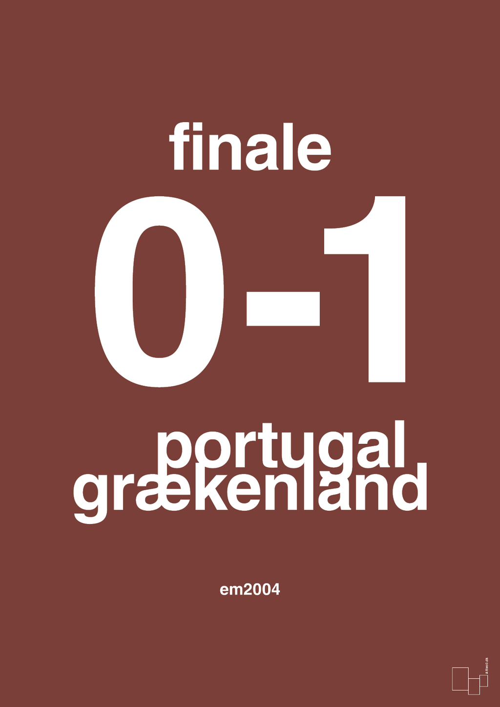 plakat: resultat for fodbold em finalen i 2004 - red pepper-Fodbold-A1two3
