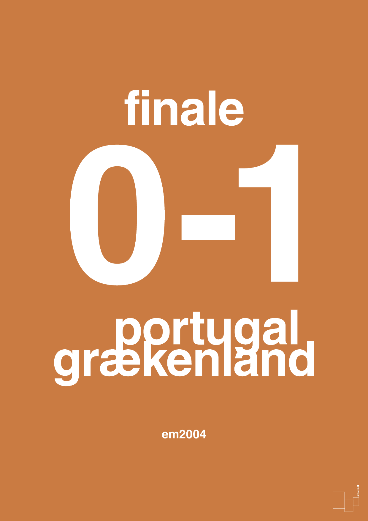 plakat: resultat for fodbold em finalen i 2004 - rumba orange-Fodbold-A1two3