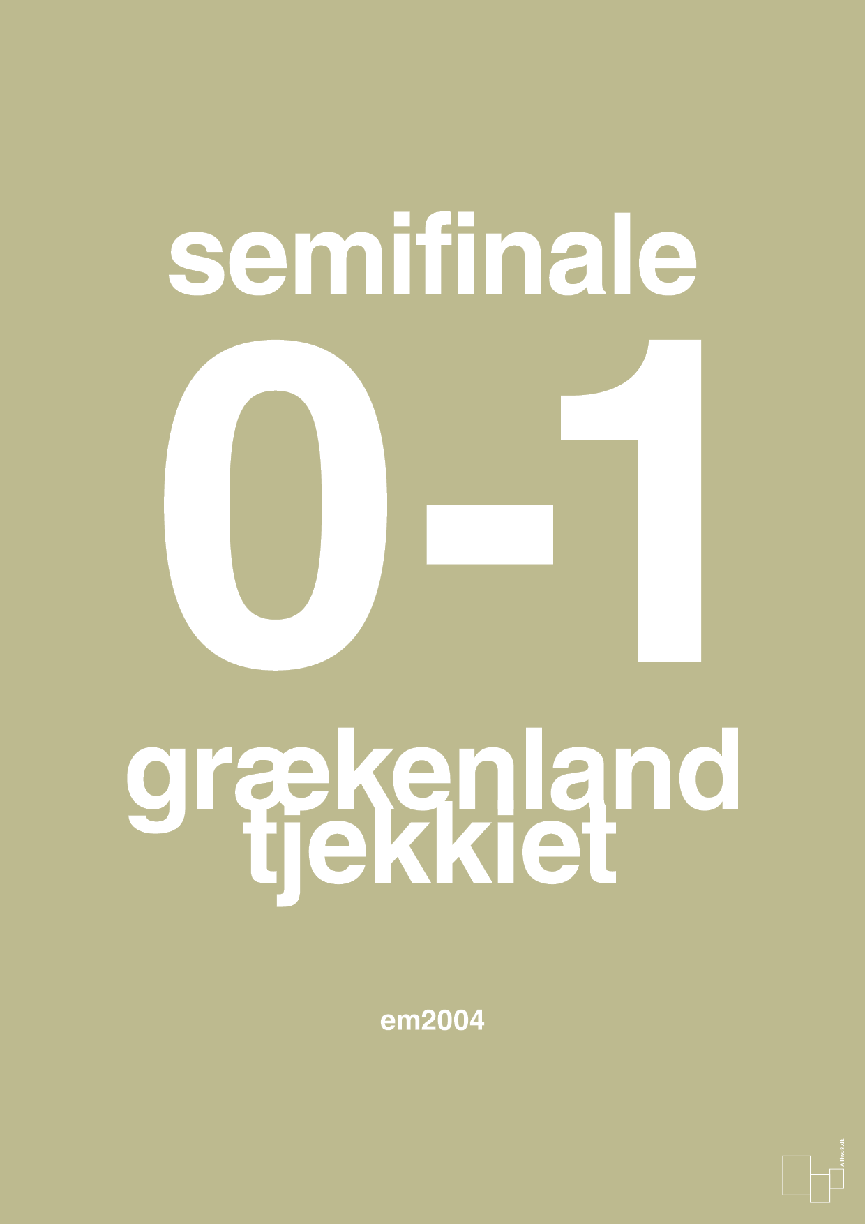 plakat: resultat for fodbold em semifinale A i 2004 - back to nature-Fodbold-A1two3