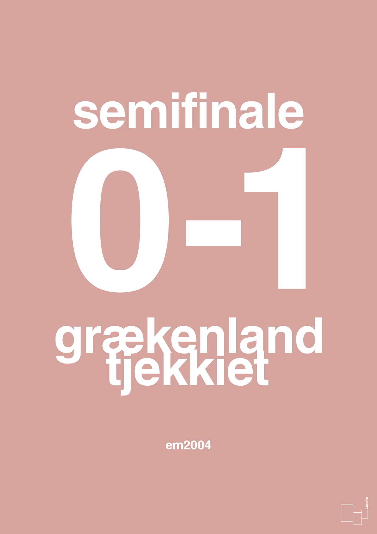 plakat: resultat for fodbold em semifinale A i 2004 - bubble shell-Fodbold-A1two3