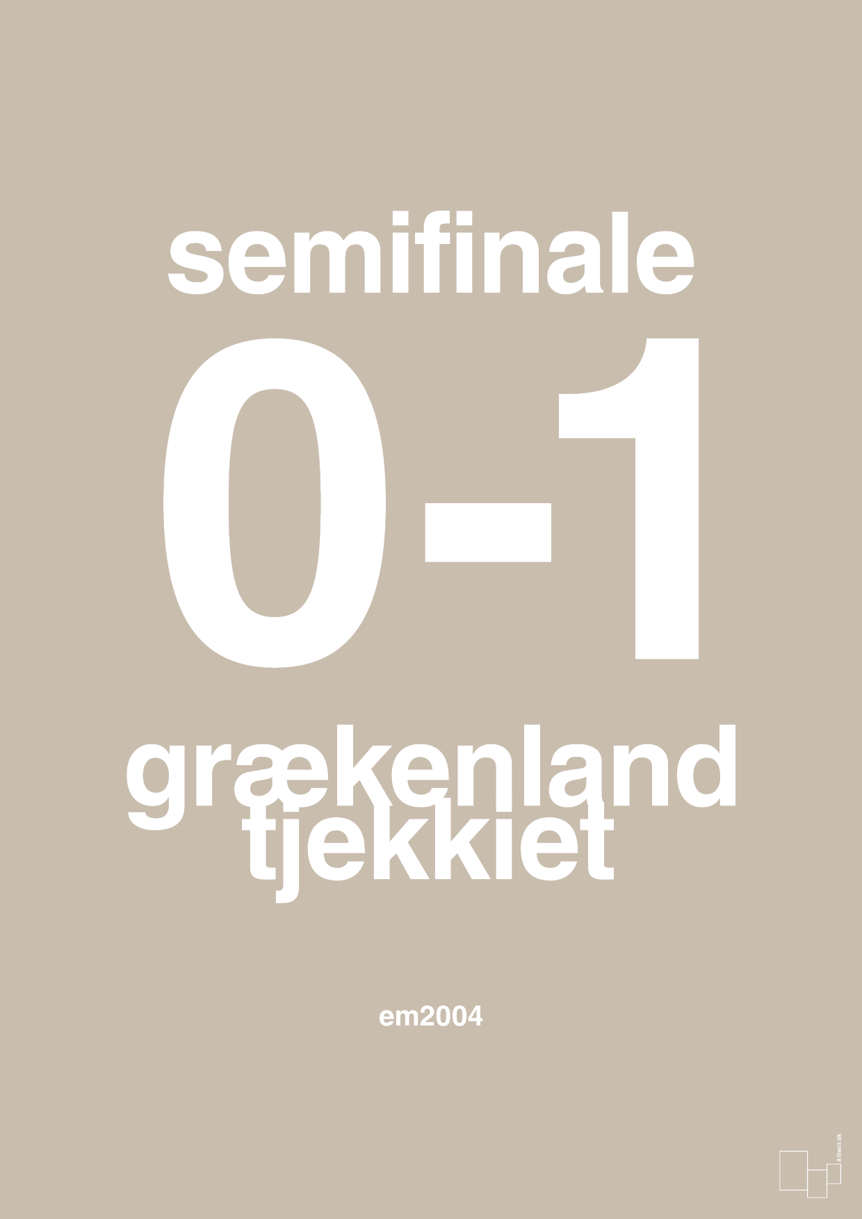 plakat: resultat for fodbold em semifinale A i 2004 - creamy mushroom-Fodbold-A1two3