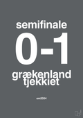plakat: resultat for fodbold em semifinale A i 2004 - graphic charcoal-Fodbold-A1two3