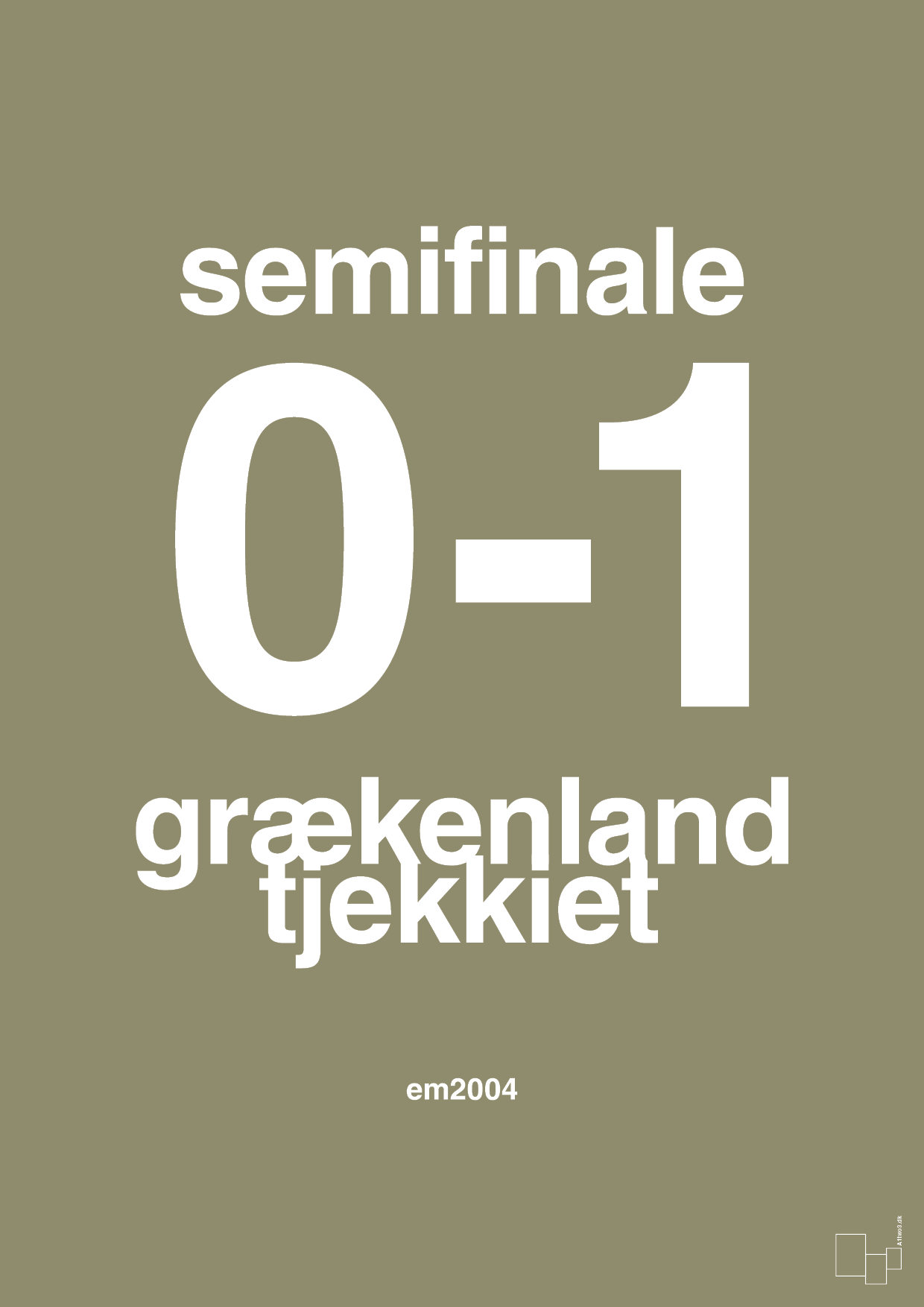 plakat: resultat for fodbold em semifinale A i 2004 - misty forrest-Fodbold-A1two3