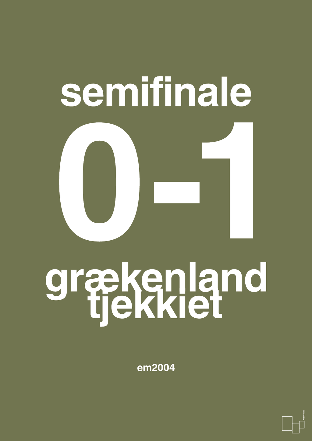 plakat: resultat for fodbold em semifinale A i 2004 - secret meadow-Fodbold-A1two3